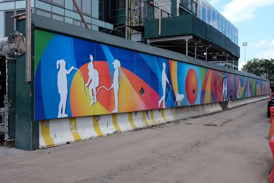 ArtBridge And The Durst Organization Unveil 600-Foot Public Mural And AR Experience At Halletts Point In Astoria, Queens