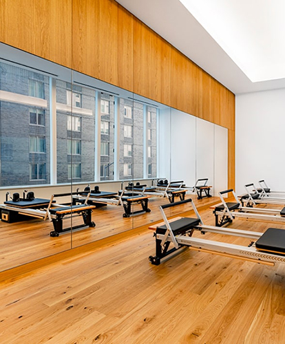 Pilates studio with reformers
