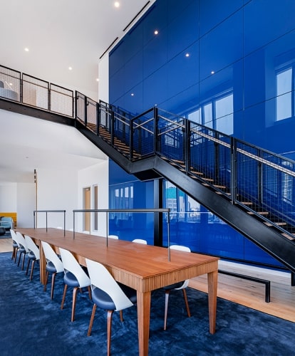 Modern staircase and work area